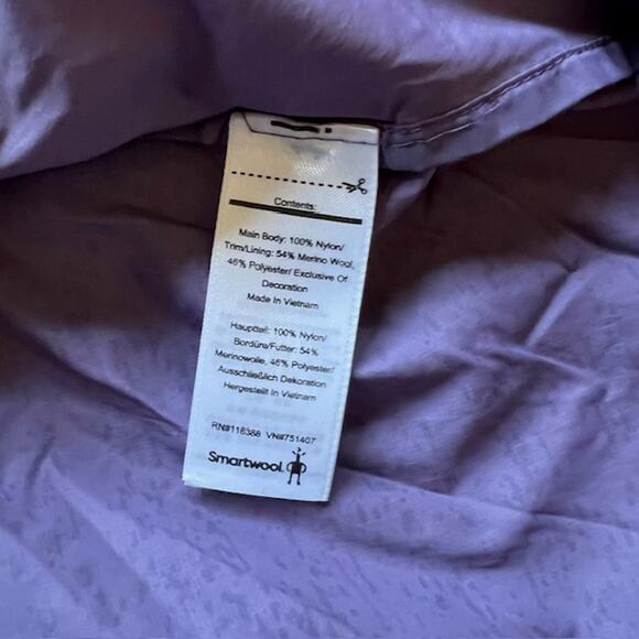 Smartwool Merino Sport Ultra Light Vest Womens L Purple Full Zip Hooded Vented - Picture 5 of 9